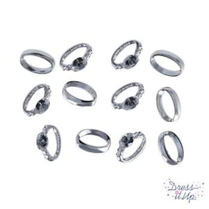 Wedding Rings Embellishments Set of 12 Flat Back Jesse James Dress It Up Buttons Bridal Craft Supply W104 851 852 image 1