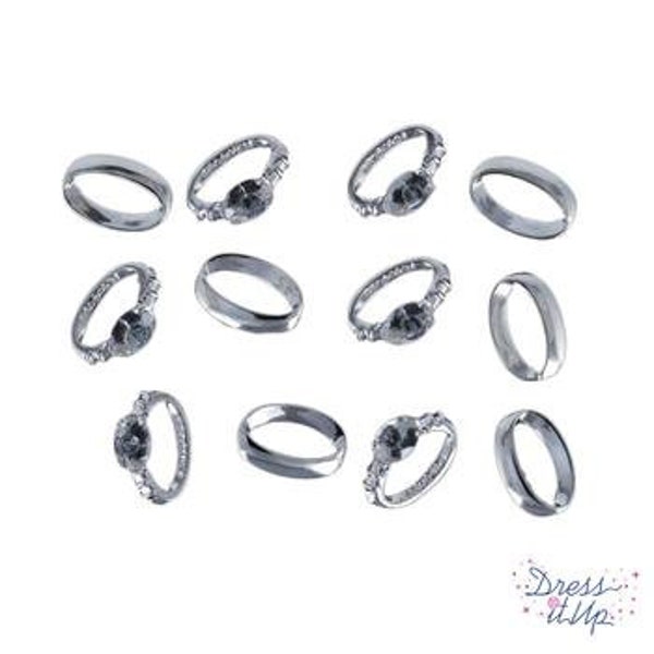 Wedding Rings Embellishments Set of 12 Flat Back Jesse James Dress It Up Buttons Bridal Craft Supply  - W104 851 852