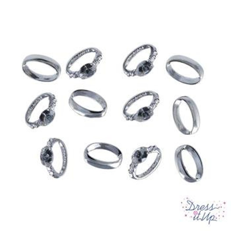 Wedding Rings Embellishments Set of 12 Flat Back Jesse James Dress It Up Buttons Bridal Craft Supply W104 851 852 image 1