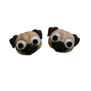 NEW Pug Dog Embellishments Google Eyed Animals Pets FLAT BACK Craft Supply by Shelly - 1285