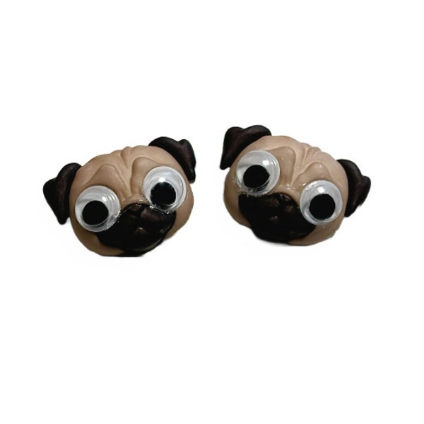 Pug Dog Buttons Google Eyed Animals Pets Shank Back Jesse James Dress It Up Buttons 1285