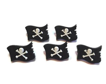 Pirate Flag Buttons Galore Skull & Crossbones Pirates Life Shank Back 1324