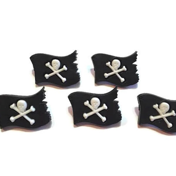 Pirate Flag Buttons Galore Skull & Crossbones Pirates Life Shank Back 1324