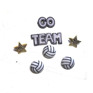 Volleyball Collection Buttons and Embellishments Shank Back Buttons & Flat Back Crafting Supplies - 901 C