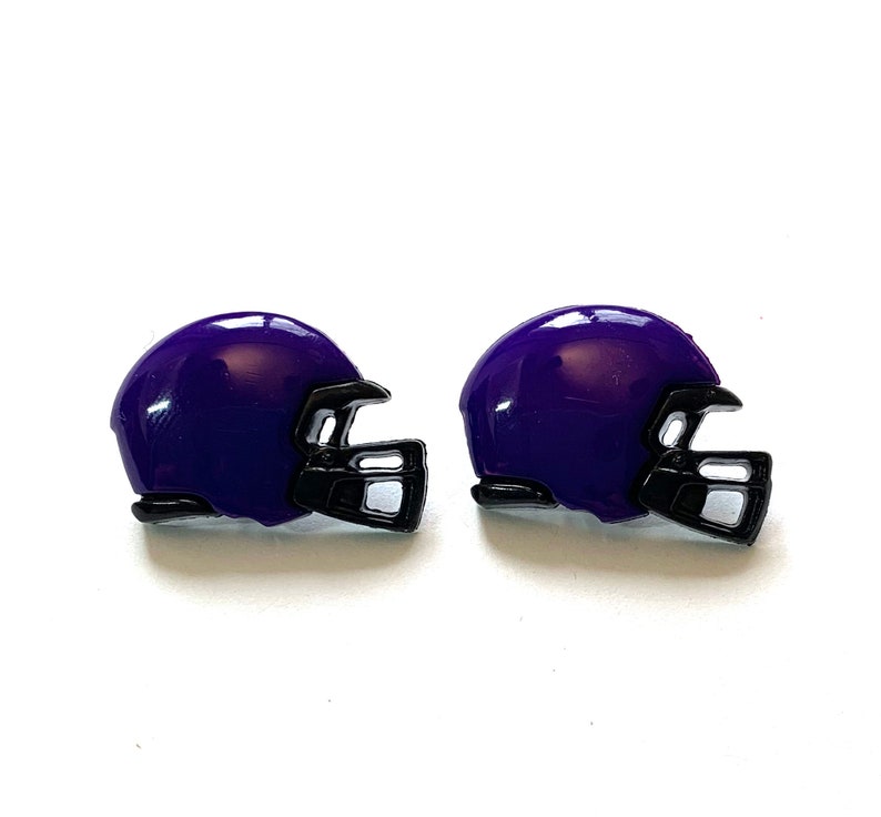 Purple Football Helmet Buttons Galore Shank Back 1524