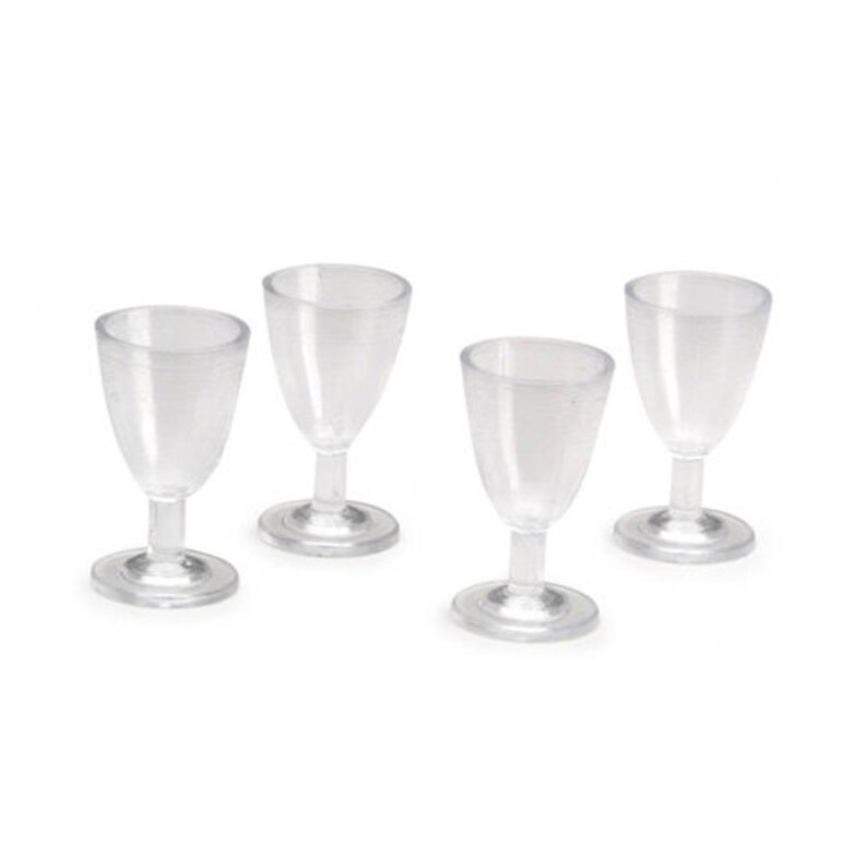 Miniature Wine Glasses Set of 4 Dollhouse Kitchen Food Decor Etsy