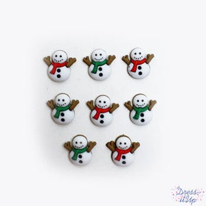 Sew Cute Snowmen Buttons Collection Snowman Set of 8 Two Hole Sew Thru Flat Back Jesse James Dress It Up Buttons 1316 image 2
