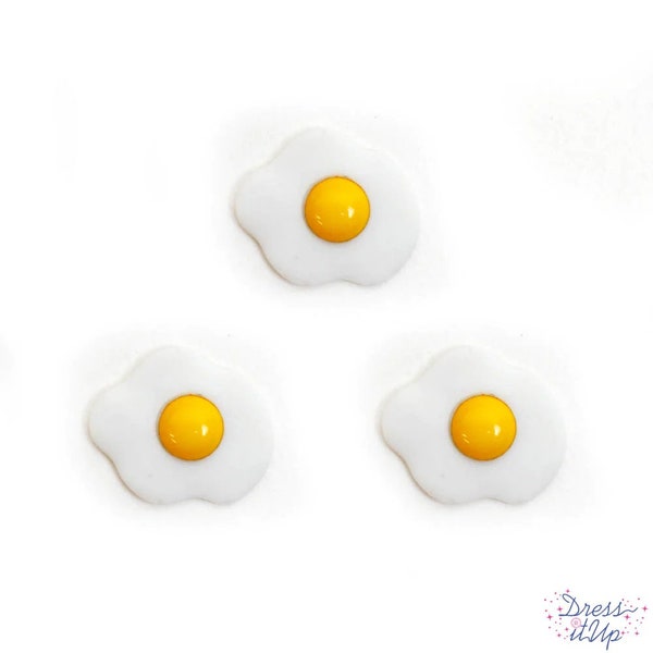 Fried Egg Buttons Breakfast Over Easy Shank Back Jesse James Dress It Up Buttons - 1517