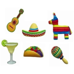 Lot de 6 accessoires créatifs à dos plat Cinco de Mayo Embellishment Collection par Shelly - 1487