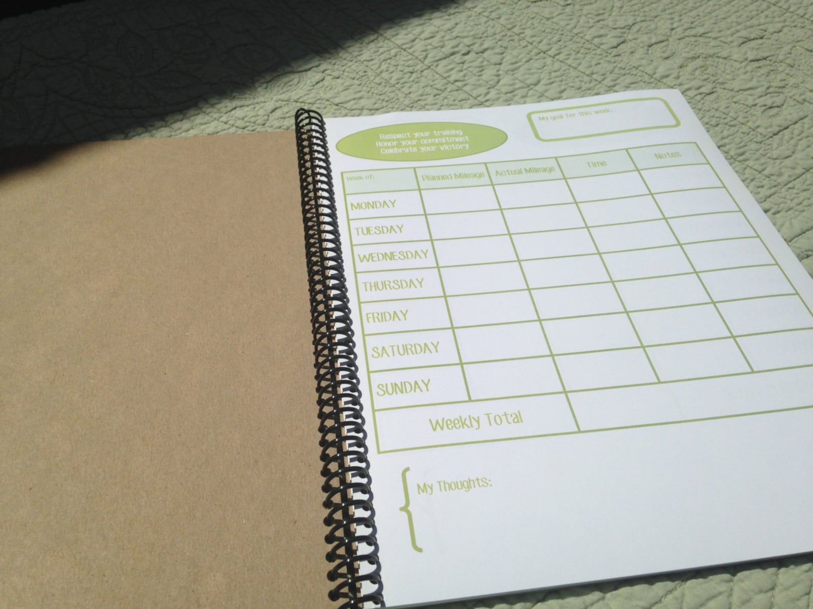 Weekly Running Journal - Etsy
