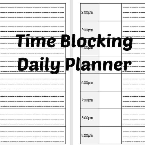 Time Block Planner. Time blocking распечатать