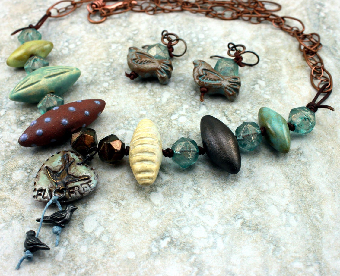 Boho Hippie Necklace Rustic Boho Necklace Rustic Tribal Etsy