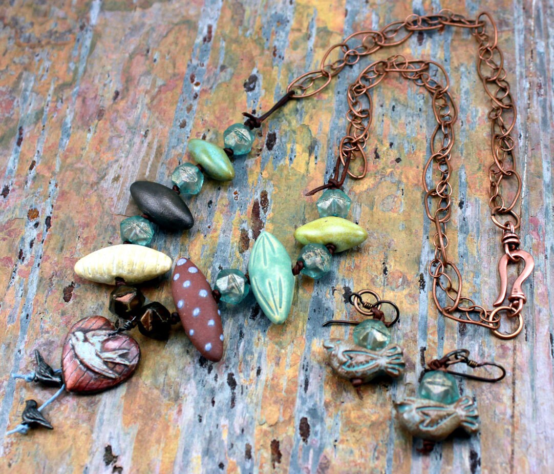 Boho Hippie Necklace Rustic Boho Necklace Rustic Tribal Etsy