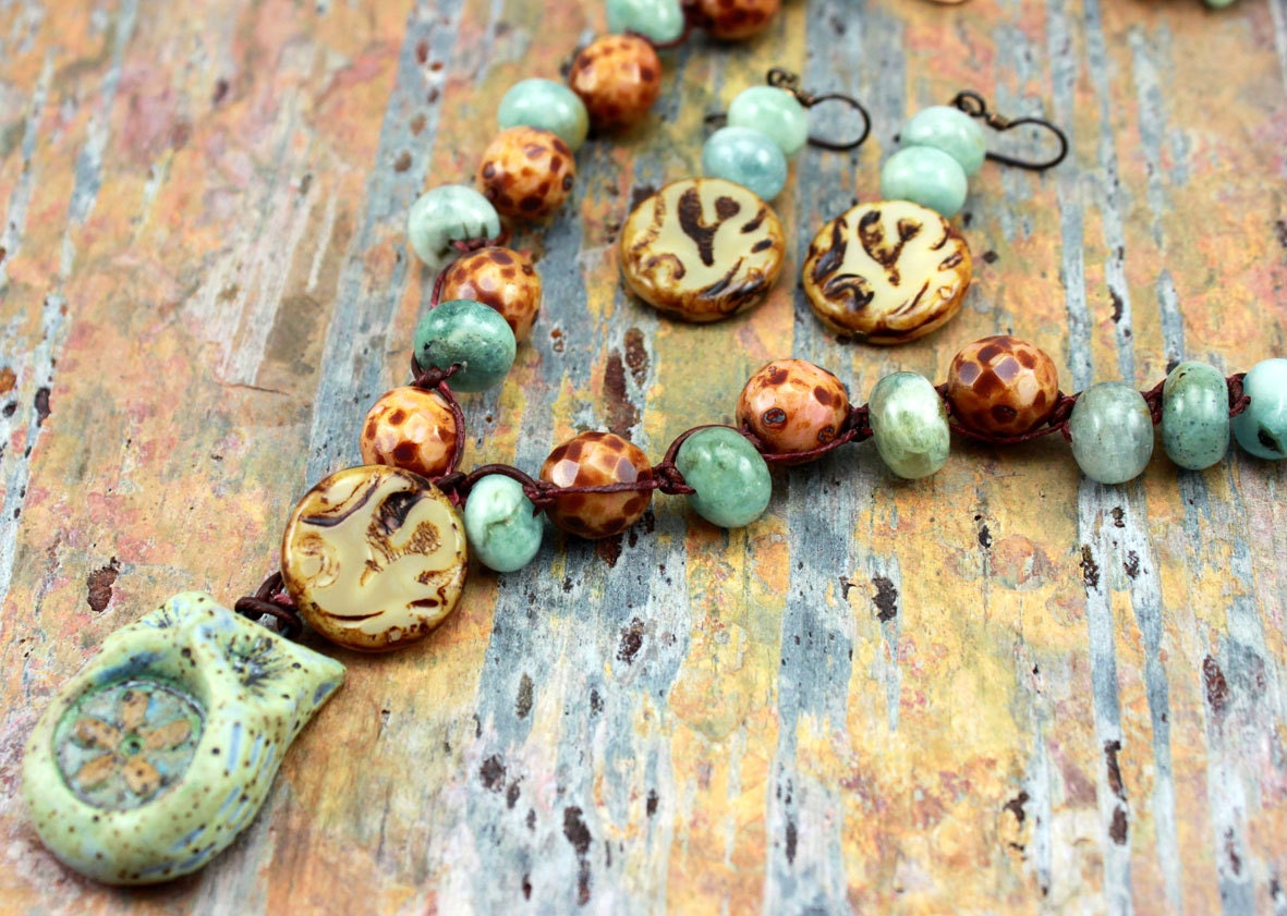 Boho Hippie Necklace Owl Rustic Necklace Rustic Boho Etsy