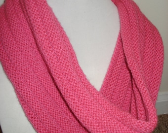 Lightweight Ribbed Cowl in Bright Pink