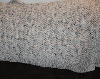MADE TO ORDER  Basketweave Throw Blanket.    shown made in aran fleck (oatmeal color) a wonderful neutral color