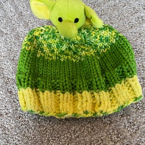 Infant green elephant hat