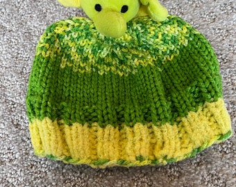 Infant green elephant hat
