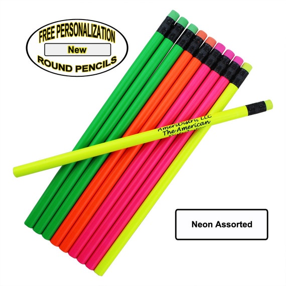 Ezpencils Personalized Round Pencils School Office Kids Etsy