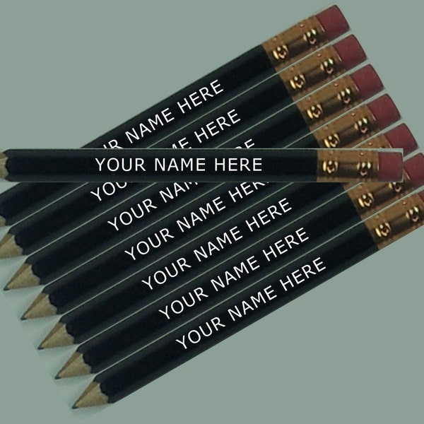 ezpencils - Personalized Golf (1/2 a pencil - Pew pencils) Pencils Tipped - 24 pkg - Wedding ** FREE PERZONALIZATION ** - Non_Smudge Eraser