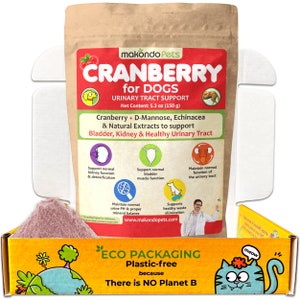 Dog Cranberry Supplement - Natural Dog UTI Treatment & Kidney Support for Dogs. Puppy Supplement for Dog Pee Health - Dog Incontinence