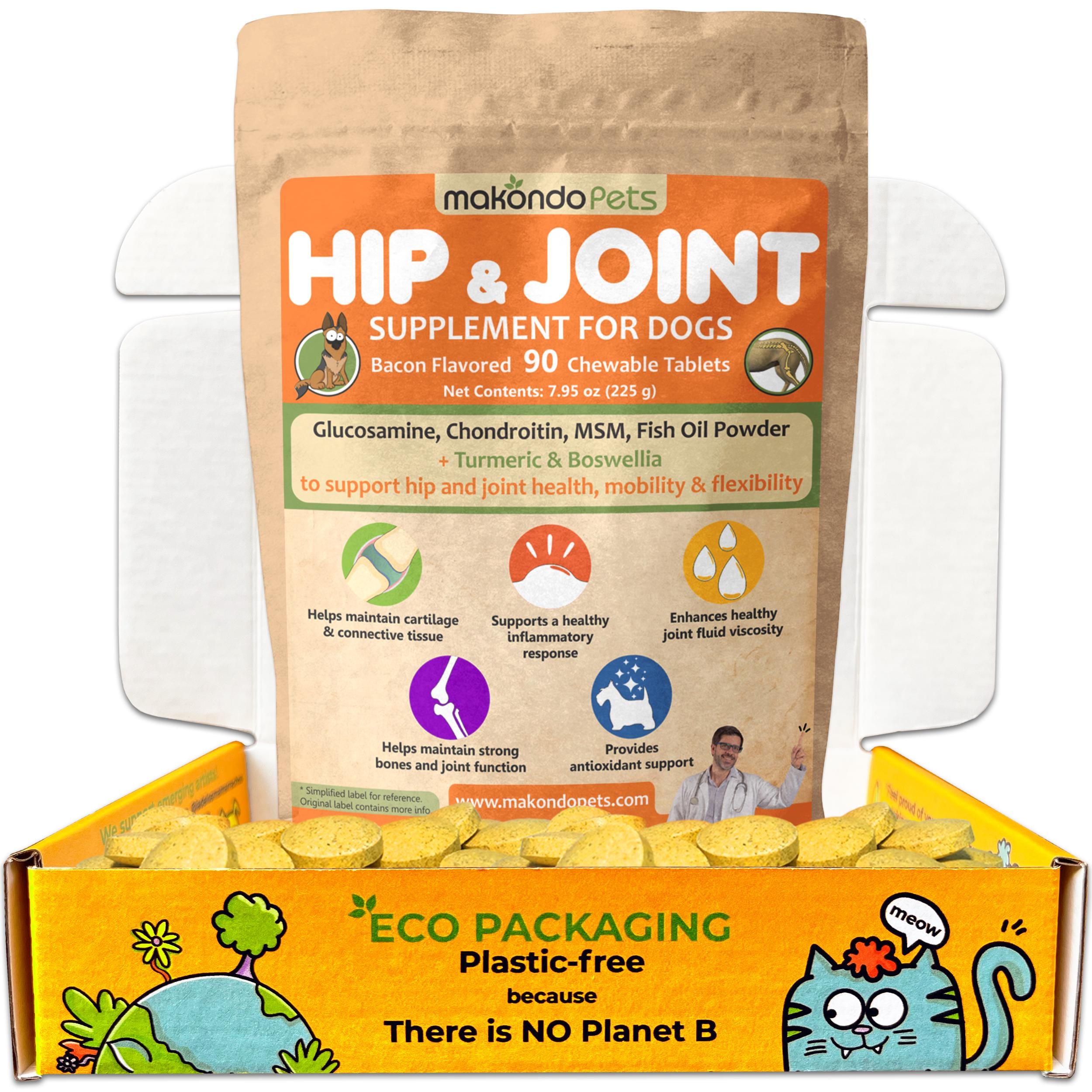 Dog Joint Supplement - Chewable Tablets with Turmeric, Chondroitin, Boswellia, Fish Oil, Glucosamine for dogs - Hip Arthritis Pain Relief.