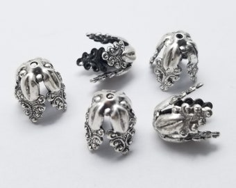 Packet 5 x Antique Silver Tibetan Cone Bead Caps 12 x 13mm Y07675