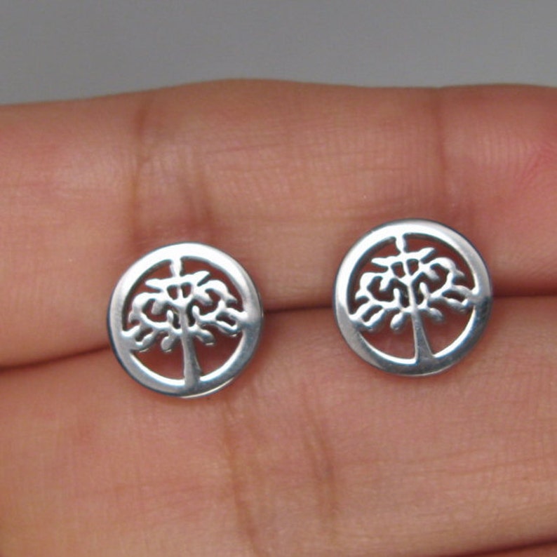 Tree of Life Hollow Stainless Steel Hypoallergenic Stud Small Earrings B5