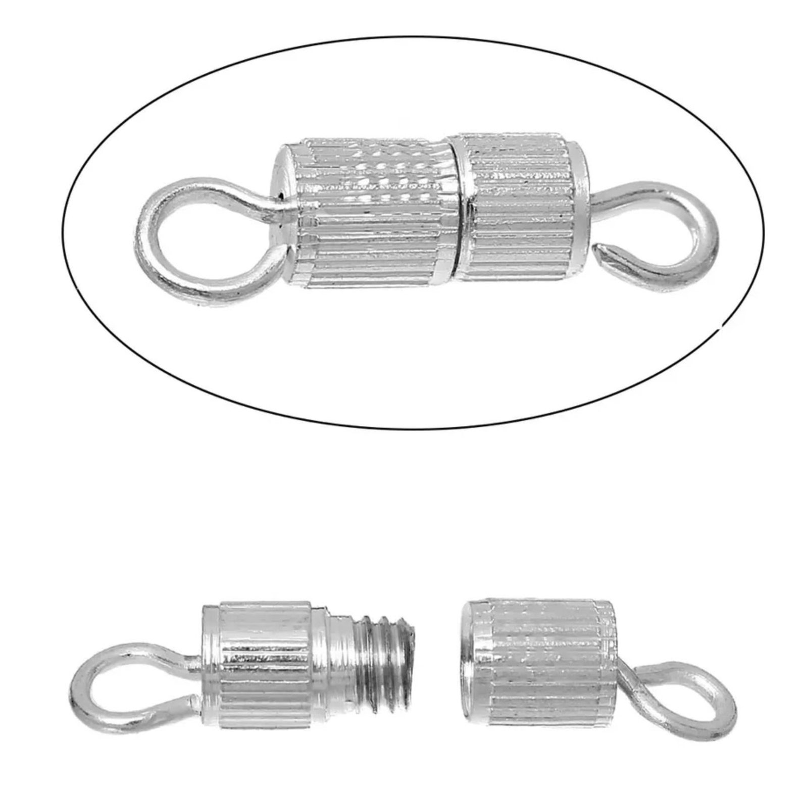 Silver Screw Clasp 6 Pcs Jewelry Supplies DD3 Etsy