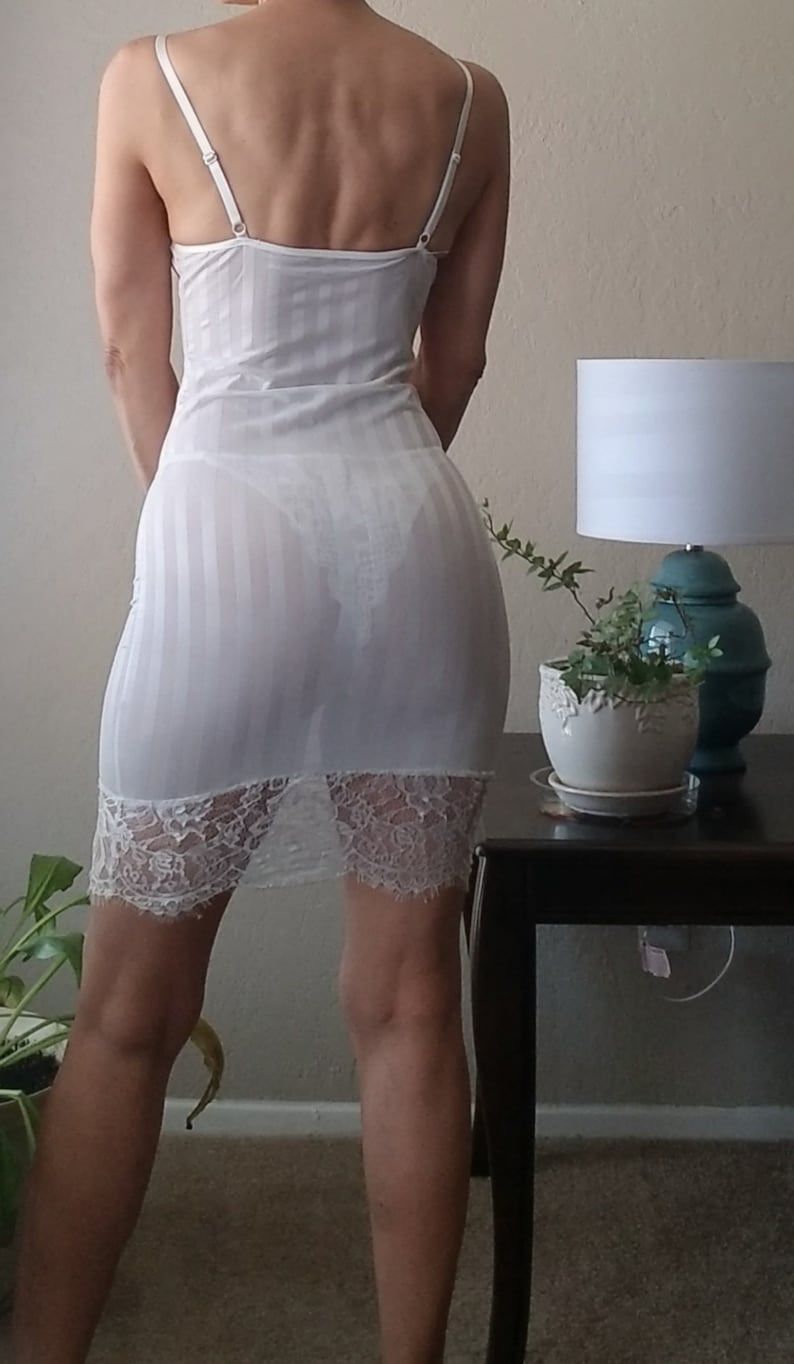 White Lace Sheer Sexy Shapeform Lingerie Nightgown Sleepwear Etsy