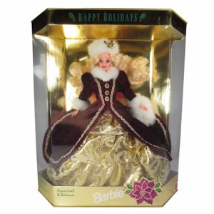 1996 Happy Holidays Barbie Doll, Special Edition, Never Opened, by Mattel #15646
