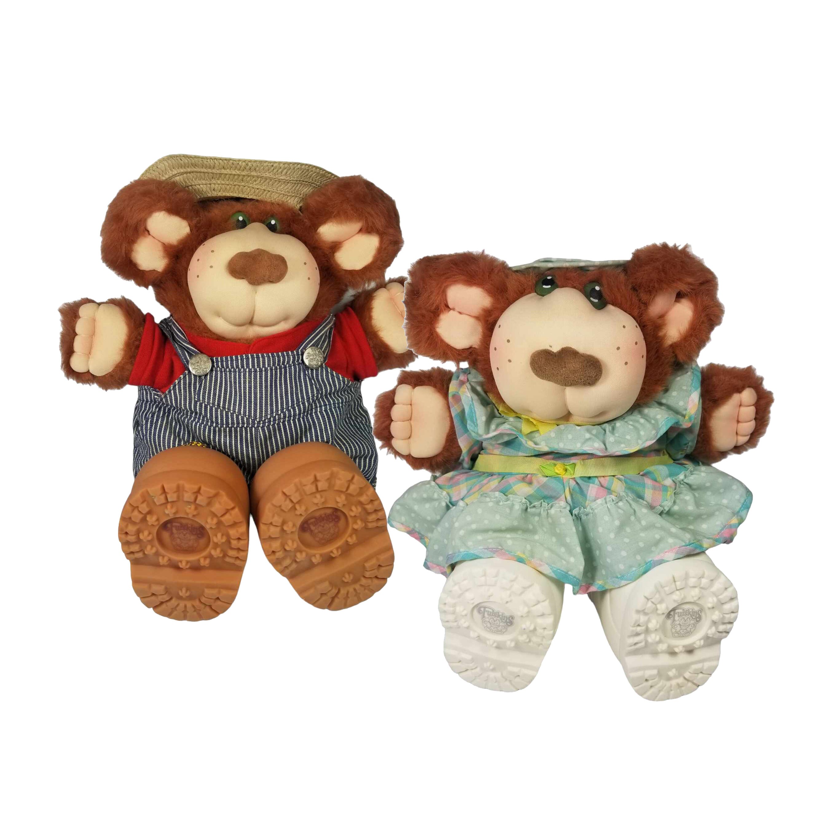 1985 Furskins Bears, Bubba and Junie Mae by Xavier Roberts Coleco