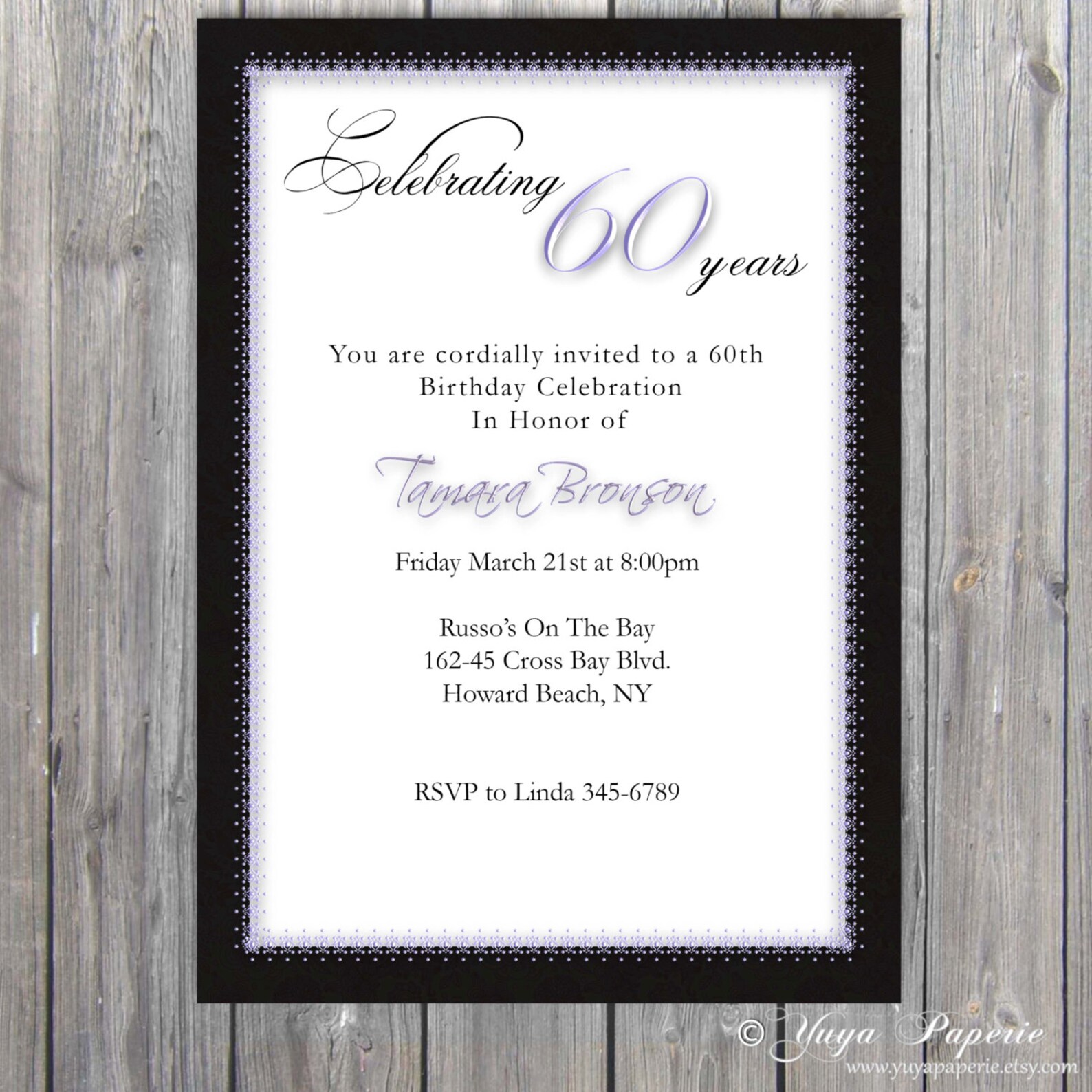 60th 70th 80th 90th birthday Invitation Adult Party | Etsy