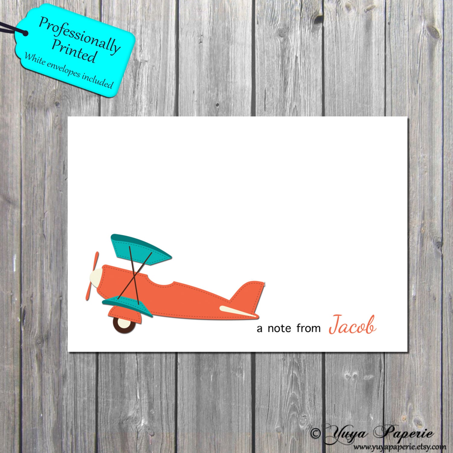 Aeroplane Blue Red Plane Personalized Birthday Party Thank You Cards Aeroplane Blue Red Plane Personalized Birthday Party Thank You Cards