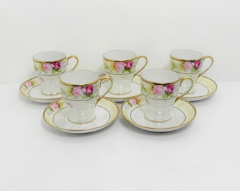 Antique Morimura Noritake Demitasse Cups and Saucers