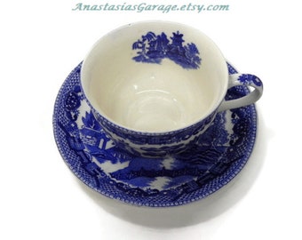 Blue Willow Ware Tea Cup and Saucer