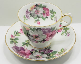 Vintage Tuscan Azalea Tea Cup and Saucer