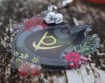 Acrylic CHARM (2&quot;) - Reaper RPR job stone Final Fantasy FFXIV Flower Floral Cute Keychain Phone Charm