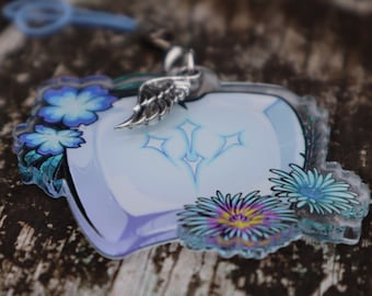 Acrylic CHARM (2&quot;) - Sage SGE job stone Final Fantasy FFXIV Flower Floral Cute Keychain Phone Charm