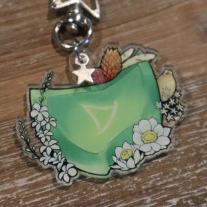 Acrylic CHARM (2") - Summoner SMN job stone Final Fantasy FFXIV Flower Floral Cute Keychain Phone Charm