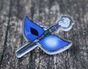Acrylic PIN (1.25") - BLU Blue mage masked carnival ffxiv final fantasy xiv 14