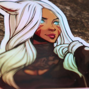Holo-STICKER (3 ") - Wunderschöne FFXIV Final Fantasy XIV Sonomaa Nier 2-B Miqote Holographic
