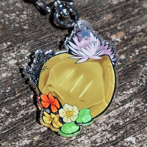 Acrylic CHARM (2&quot;) - Monk MNK job stone Final Fantasy FFXIV Flower Floral Cute Keychain Phone Charm