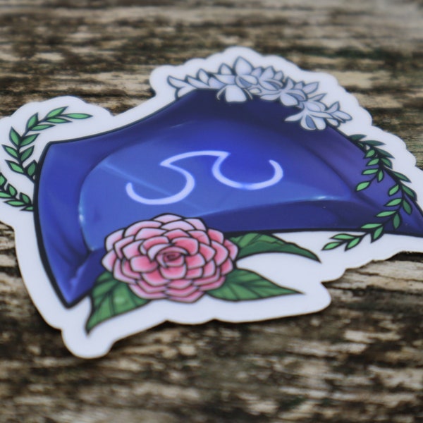 CLEAR STICKER (3") - Scholar sch jobstone floral sticker FFXIV final fantasy xiv 14