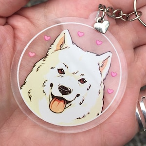 Acrylic CHARM - Samoyed Dog Pet Keychain