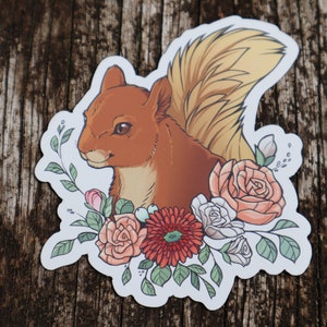MAGNET (3") - Beautiful Adorable Floral Squirrel