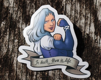 STICKER (3") - Moenbryda Wilfsunnwyn "In death... there is life..." Quote Sticker A Realm Reborn FFXIV Final Fantasy XIV 14