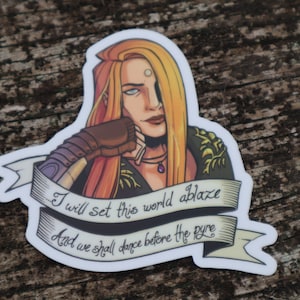 STICKER (3&quot;) - Zenos yae Galvus &quot;I will set this world ablaze and we shall dance before the Pyre&quot; FFXIV final fantasy xiv 14