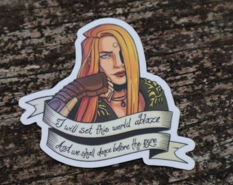 STICKER (3&quot;) - Zenos yae Galvus &quot;I will set this world ablaze and we shall dance before the Pyre&quot; FFXIV final fantasy xiv 14