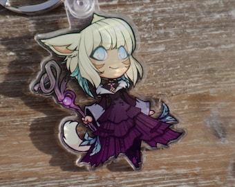 Acrylic KEYCHAIN - Chibi Yshtola black mage shadowbringers FFXIV Final Fantasy XIV